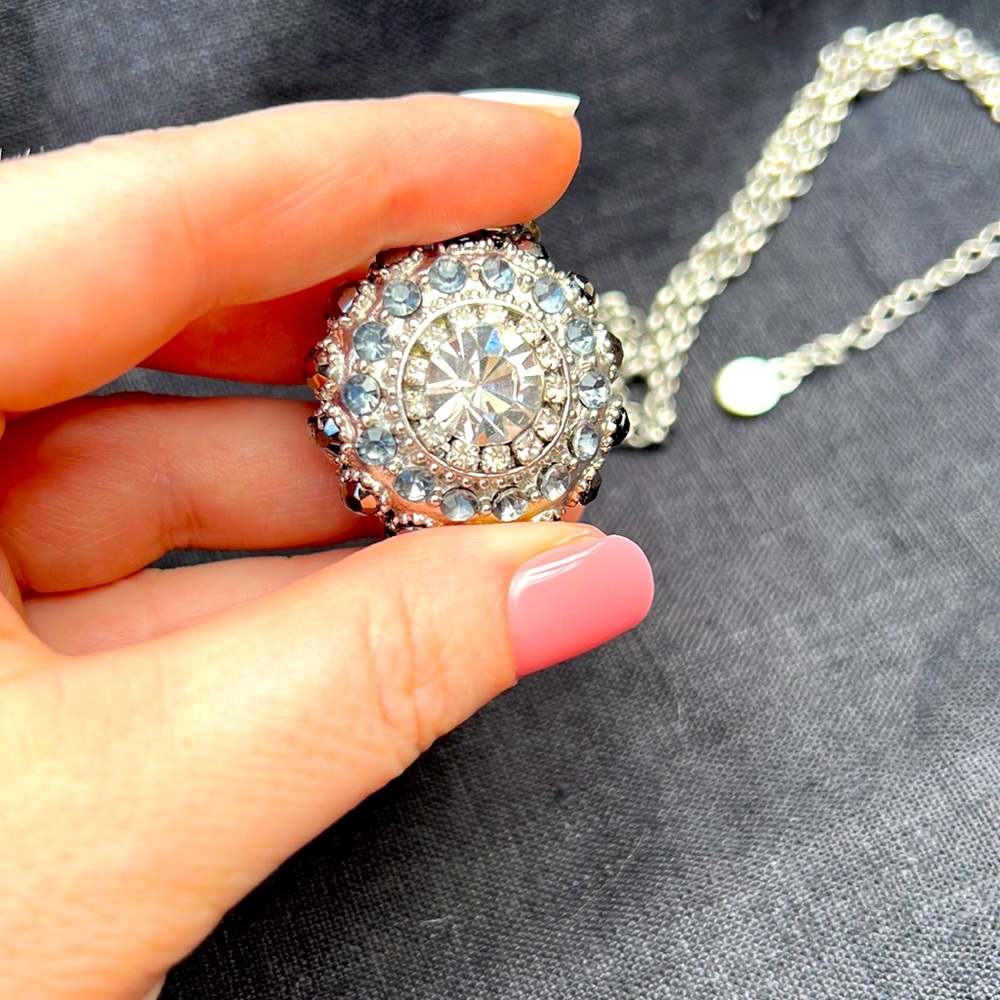 Silver Rhinestone Necklace - Picture 2 of 3